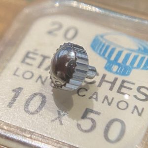 Couronne de montre étanche canon long Ø50 filetage 10 - Chromé [NOS]