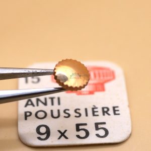 Couronne montre Anti-poussière Ø55 filetage 0,90 - Plaqué Or rose [NOS]