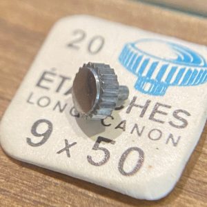 Couronne de montre étanche canon long Ø50 filetage 0,90 - Chromé mat [NOS]