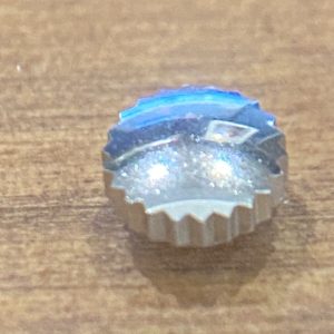 Couronne de montre anti poussière Ø45 filetage 0,90 - Chromé [NOS] (Watch crown)