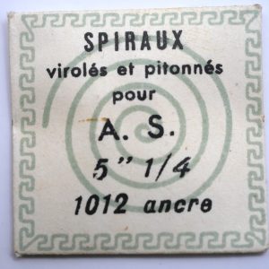 Spiral de Balancier - AS 1012 5¼" ancre [NOS] 1 Pièce - Hairspring