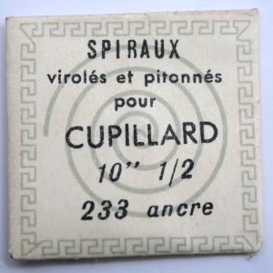 Spiral de Balancier - CUPILLARD 233 10½" ancre [NOS] 1 Pièce - Hairspring