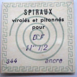 Spiral de Balancier - DF 344 11½" ancre [NOS] 1 Pièce - Hairspring