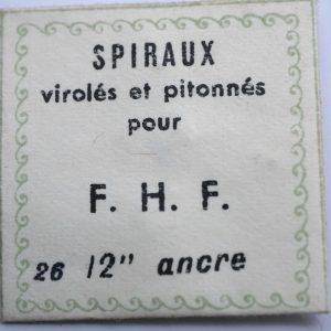 Spiral de Balancier - FHF 26 ancre 12" [NOS] 1 Pièce - Hairspring