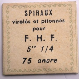 Spiral de Balancier - FHF 75 ancre 5¼" [NOS] 1 Pièce - Hairspring