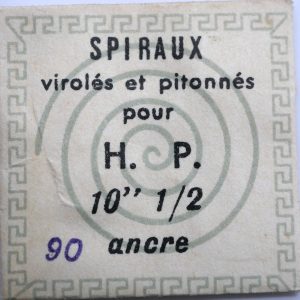 Spiral de Balancier - Parrenin HP 90 ancre 10½" [NOS] 1 Pièce - Hairspring