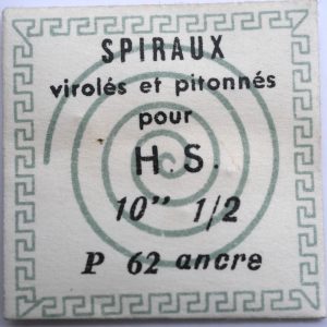 Spiral de Balancier - Lorsa HS P62 ancre 10½" [NOS] 1 Pièce - Hairspring