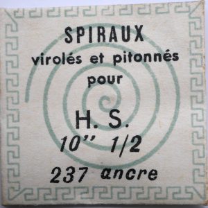 Spiral de Balancier - Lorsa HS 237 ancre 10½" [NOS] 1 Pièce - Hairspring