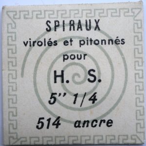 Spiral de Balancier - Lorsa HS 514 ancre 5¼" [NOS] 1 Pièce - Hairspring