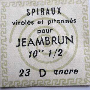 Spiral de Balancier - Jeambrun 23D ancre 10½" [NOS] 1 Pièce - Hairspring