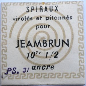 Spiral de Balancier - Jeambrun PS 31 ancre 10½" [NOS] 1 Pièce - Hairspring