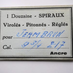 Spiral de Balancier - Jeambrun 217 ancre 9¾" [NOS] 1 Pièce - Hairspring