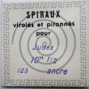 Spiral de Balancier - JUDEX 123 ancre 10½" [NOS] 1 Pièce - Hairspring