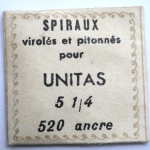 Spiral de Balancier - UNITAS 520 ancre 5¼" [NOS] 1 Pièce - Hairspring
