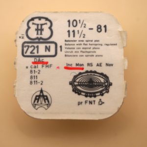 N°721 Balancier de montre - FHF 81 811 - Inca & Normal [NOS] Balance Complete