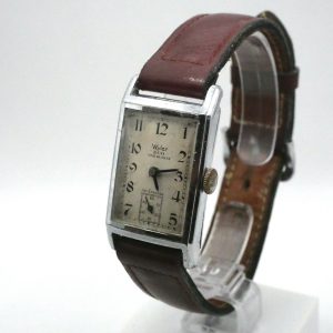 Montre Wyler ECO - Fab Suisse - Boitier chromé rectangle - Bon fonctionnement