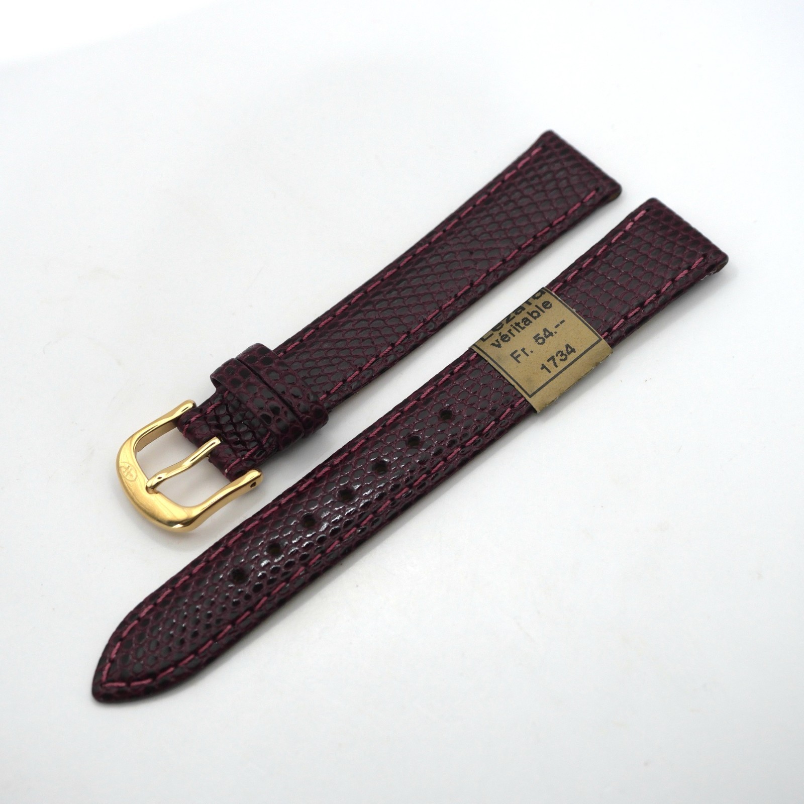 Bracelet de montre en cuir véritable Lézard - 16 mm Bordeaux - Colly – Image 2