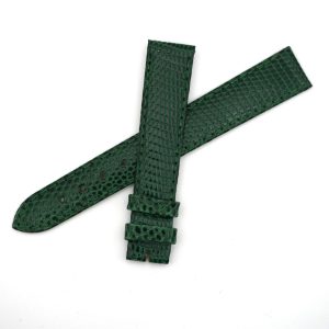 Bracelet Cuir Véritable 16 mm Vert - Christian DIOR Lézard (Ref 2353)