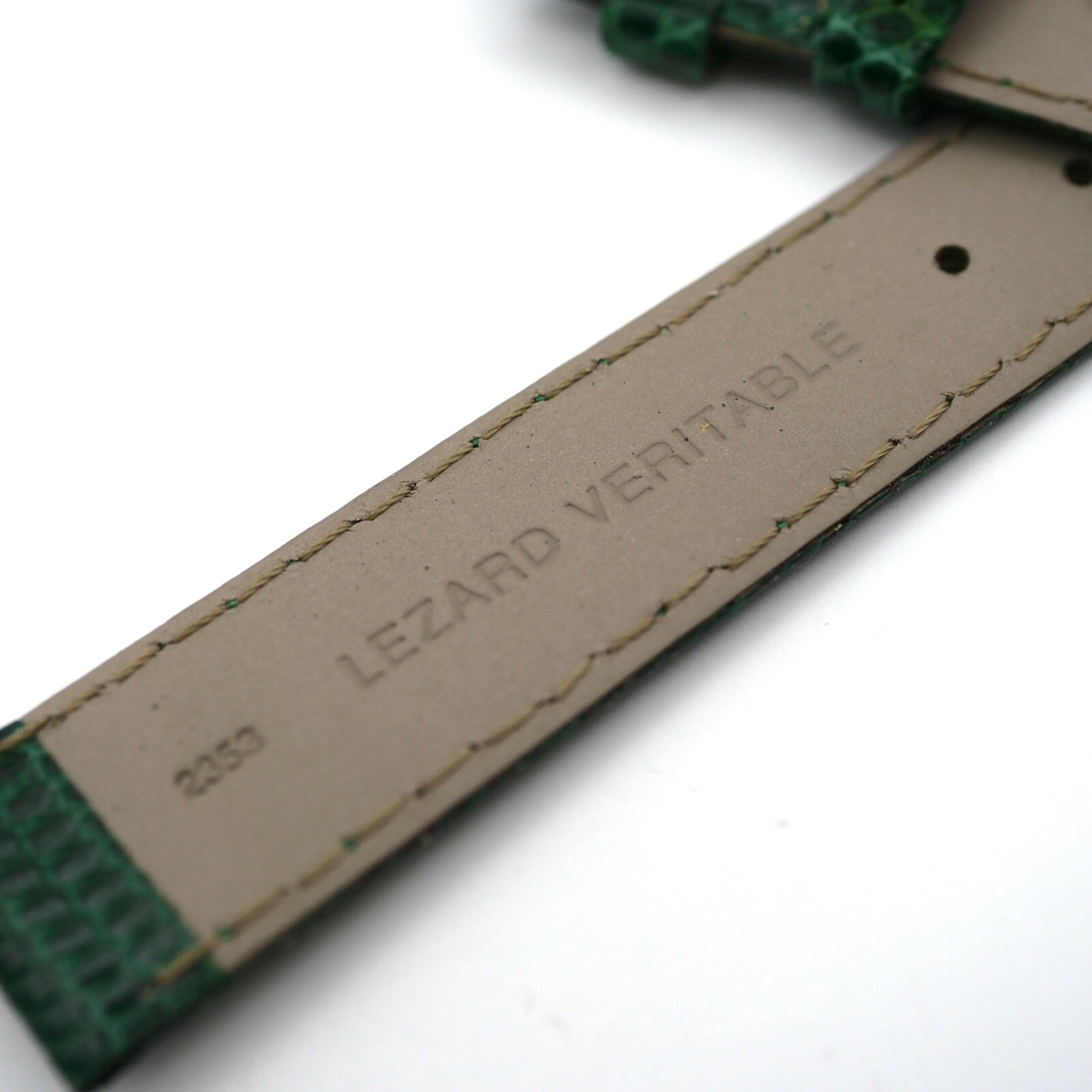 Bracelet Cuir Véritable 16 mm Vert - Christian DIOR Lézard (Ref 2353) – Image 3