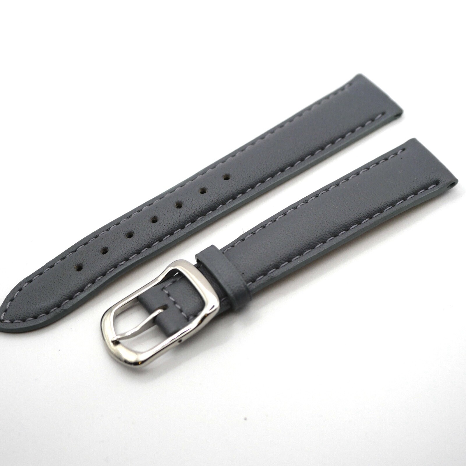 Bracelet Cuir Véritable 16 mm Gris - Cobra Veau Véritable – Image 2