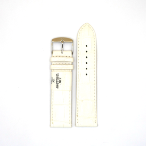Bracelet de Montre en cuir veau Blanc - 22 mm - ZRC