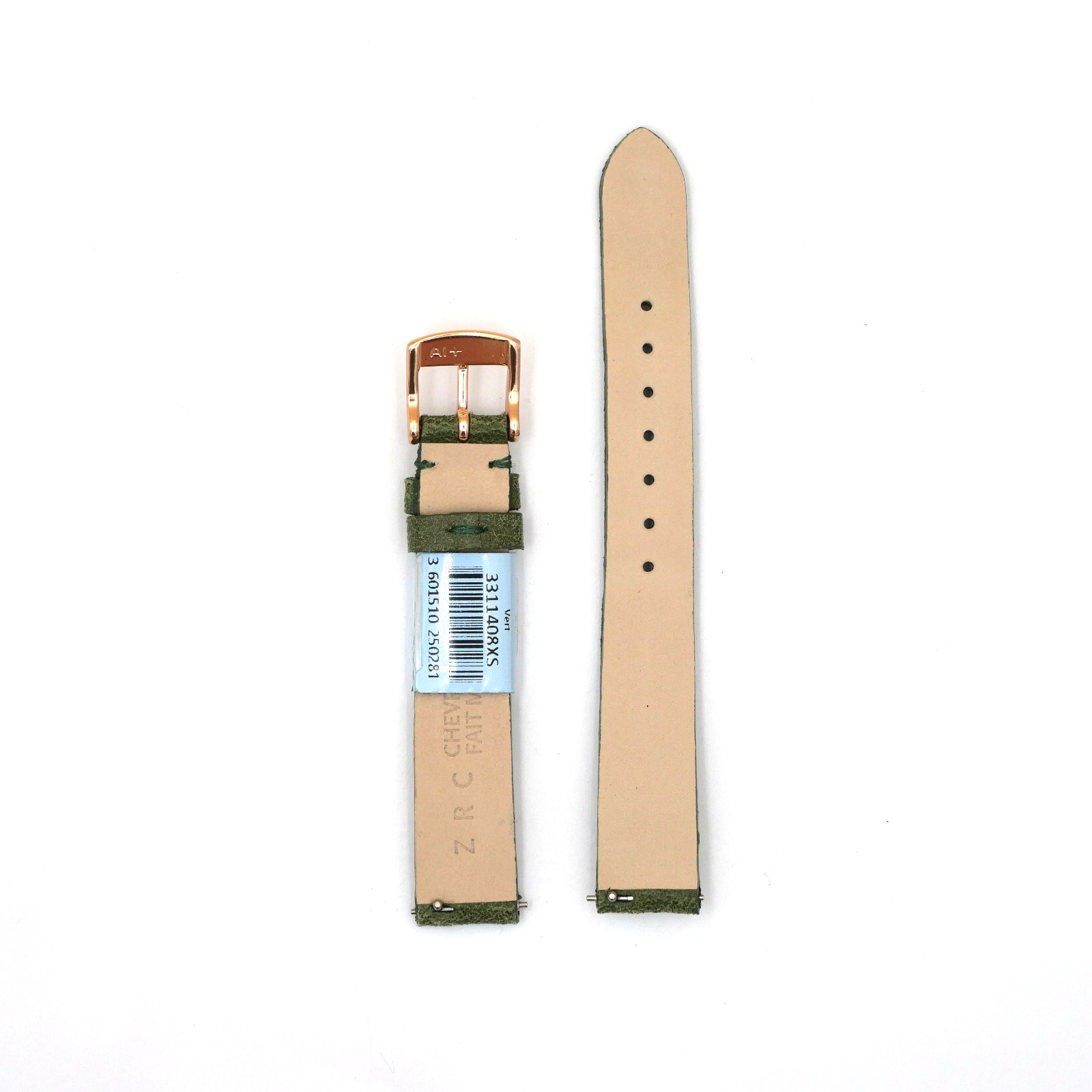 Bracelet de Montre en cuir chevreau Vert - 14 mm - ZRC – Image 2