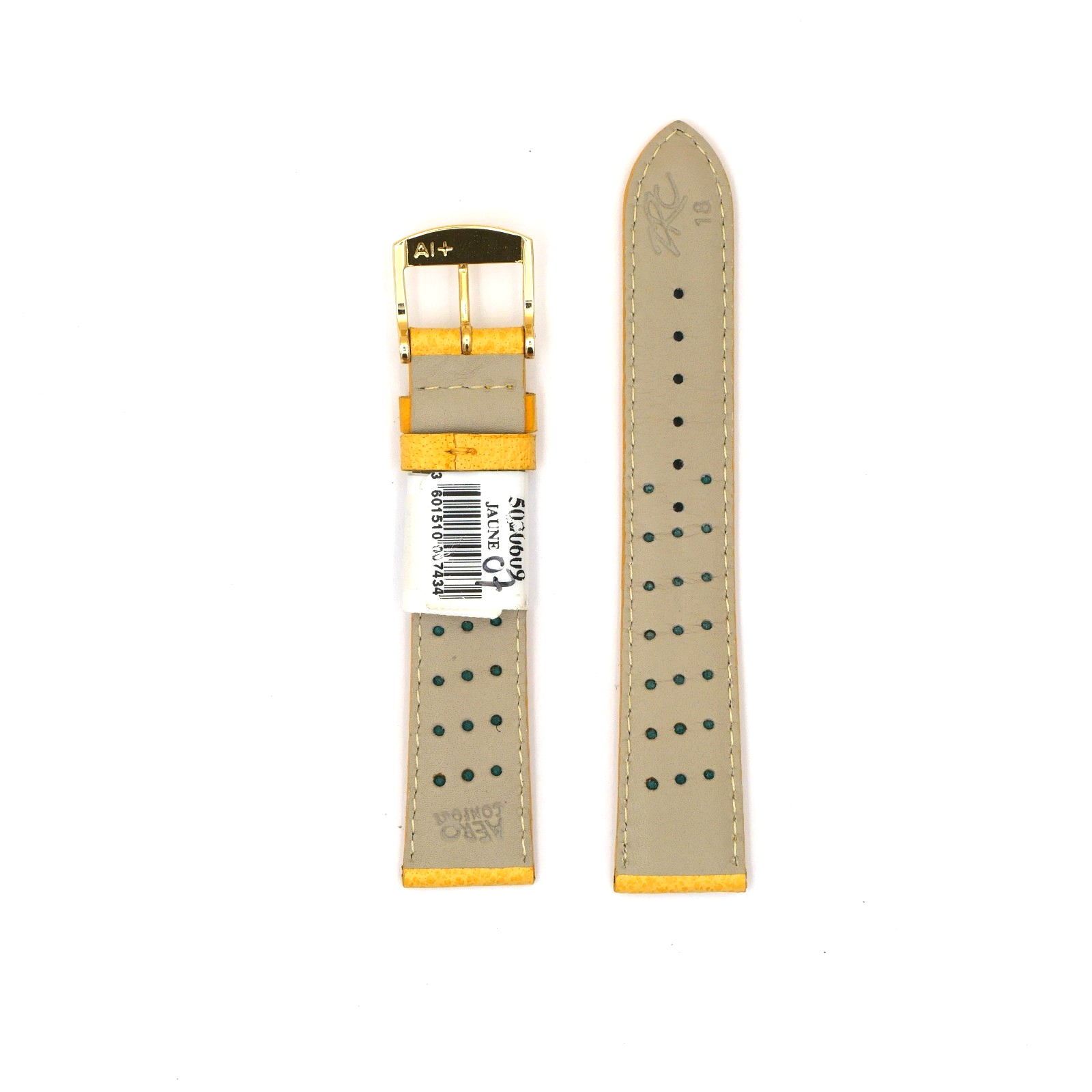 Bracelet de Montre en cuir buffle Jaune - 18 mm - ZRC – Image 2