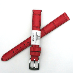 Bracelet de montre en cuir véritable veau - 12 mm Rouge - Rochet