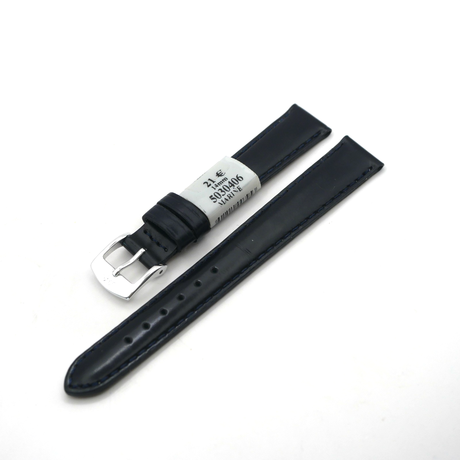Bracelet de montre en cuir véritable Veau - 14 mm Marine - Rochet – Image 2