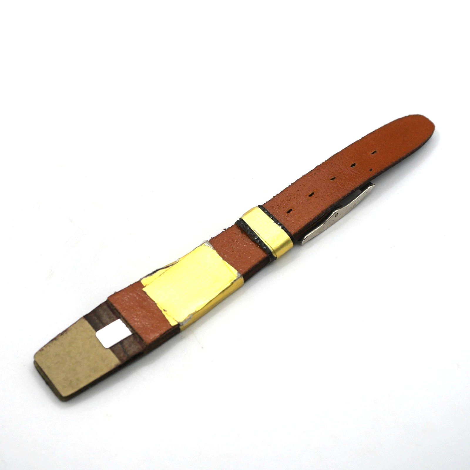 Bracelet de montre en cuir véritable Lézard collé - 16 mm Marron - Gemeve – Image 2