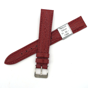 Bracelet de montre en cuir véritable Façon Requin - 16 mm Rouge - Colly
