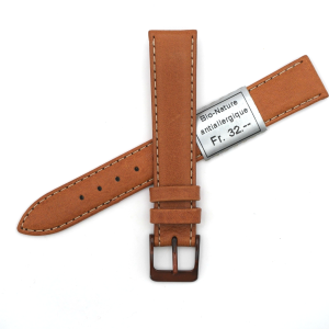 Bracelet de montre en cuir véritable Bio nature - 16 mm Marron - Colly (1921)