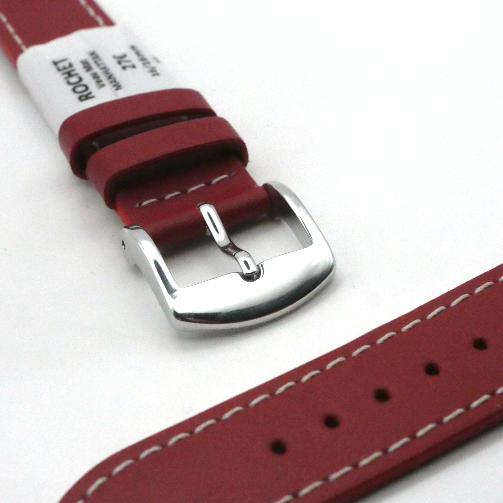 Bracelet de montre en cuir Véritable veau - 16 mm Rouge - Rochet – Image 2