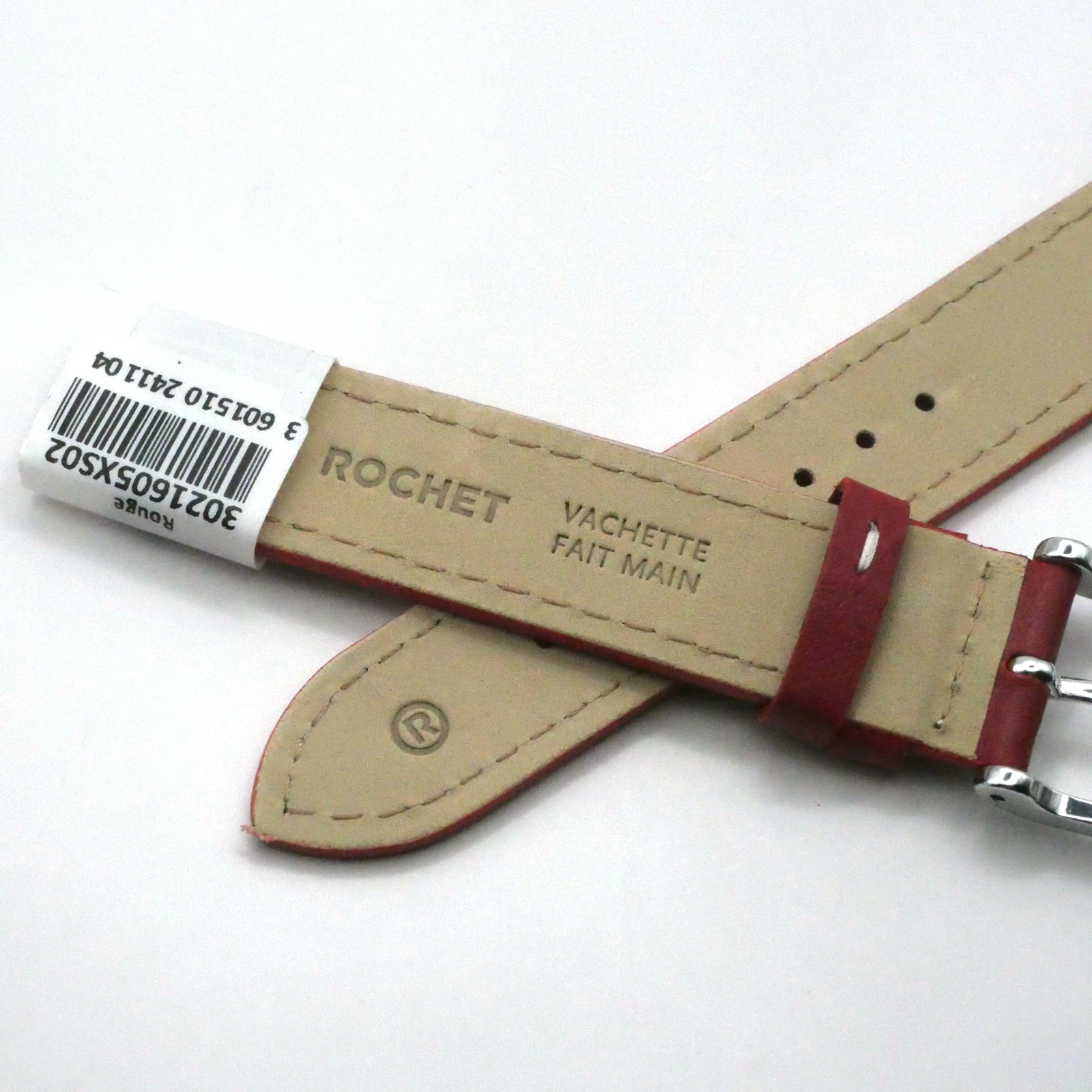 Bracelet de montre en cuir Véritable veau - 16 mm Rouge - Rochet – Image 3