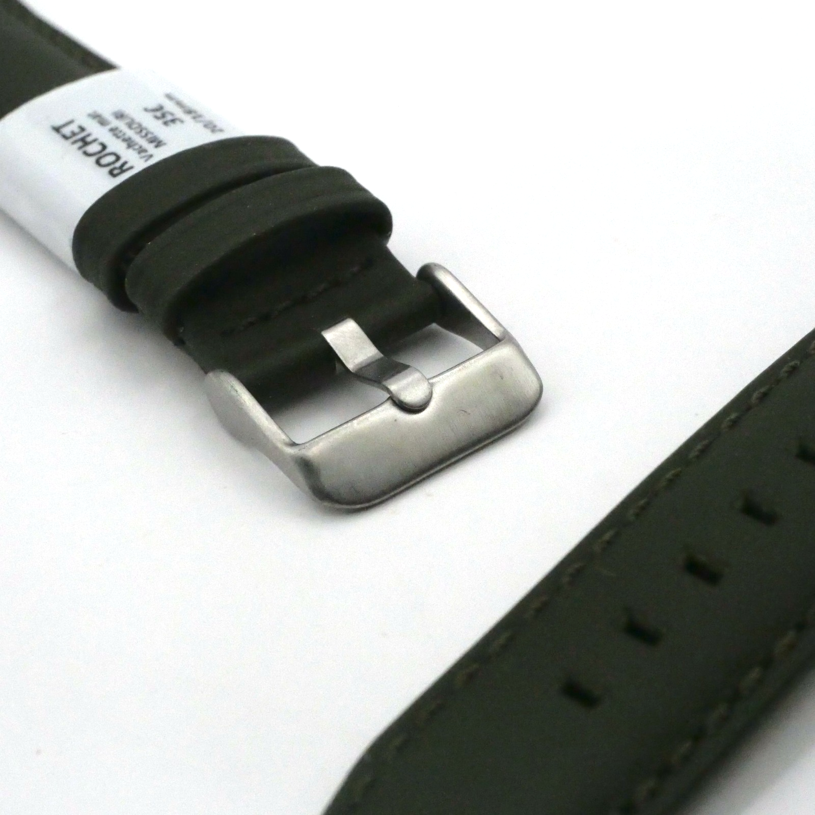 Bracelet de montre en cuir Véritable vachette - 16 mm Kaki - Rochet – Image 3