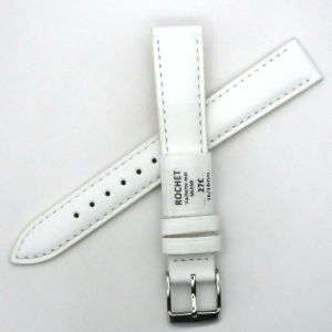 Bracelet de montre en cuir véritable vachette - 16 mm Blanc - Rochet