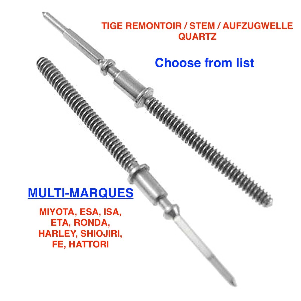 Tige remontoir / Widing STEM (QUARTZ) - multi-brand A-- Z - CHOOSE FROM LIST
