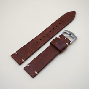 Bracelet Cuir Véritable 20 mm Marron clair - Vintage (Leather watch strap)