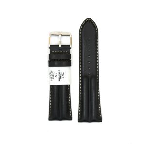 Bracelet de Montre en cuir veau etanche Noir - 24 mm - ZRC