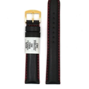 Bracelet de Montre en cuir veau mat Noir - 18 mm - ZRC