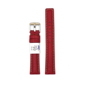 Bracelet de Montre en cuir buffle etanche Rouge - 18 mm - ZRC
