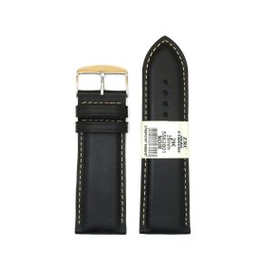 Bracelet de Montre en cuir veau etanche Noir - 28 mm - ZRC