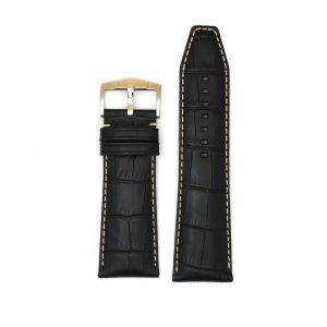 Bracelet de Montre en cuir veau Noir - 28 mm - ZRC
