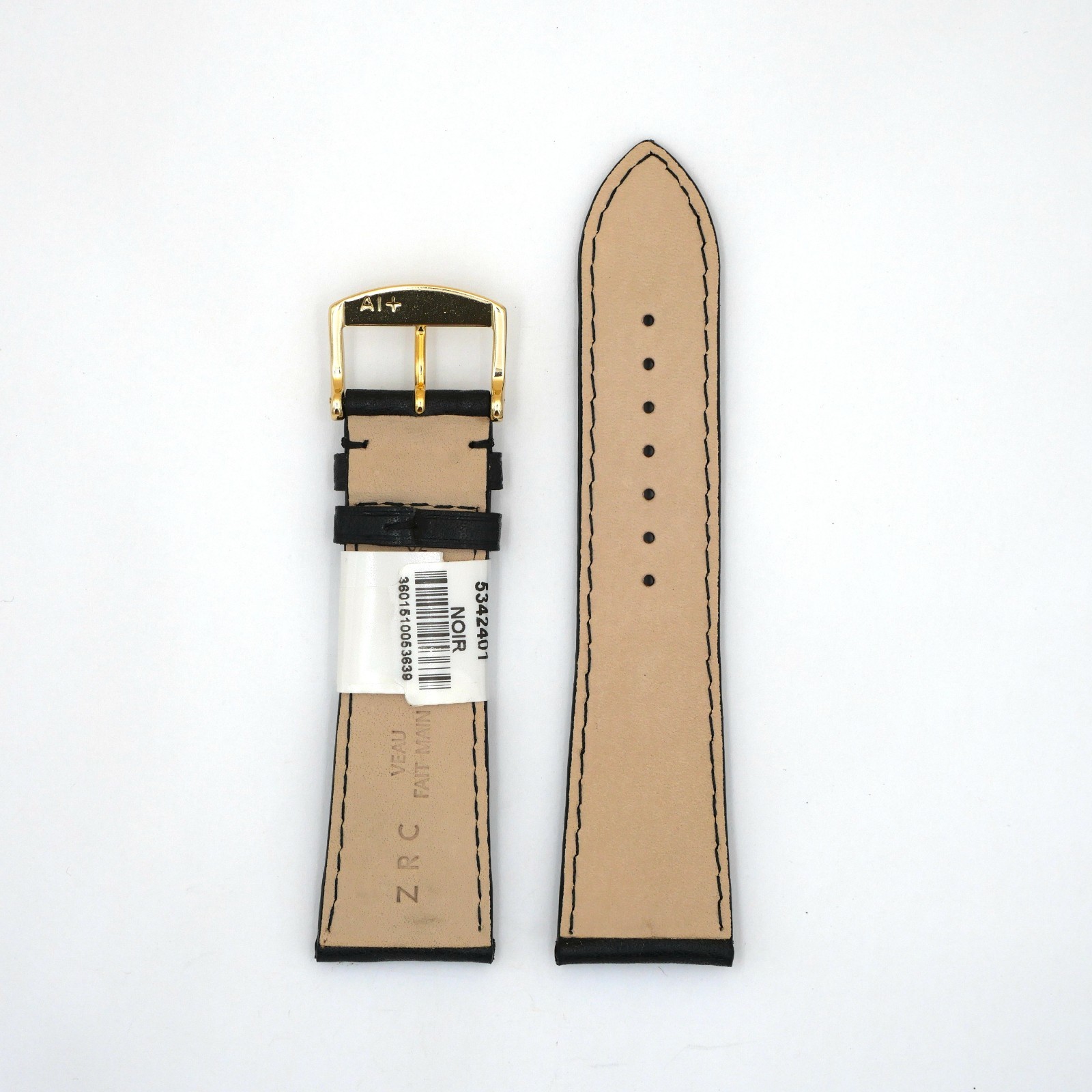 Bracelet de Montre en cuir vachette Noir - 24 mm - ZRC – Image 2