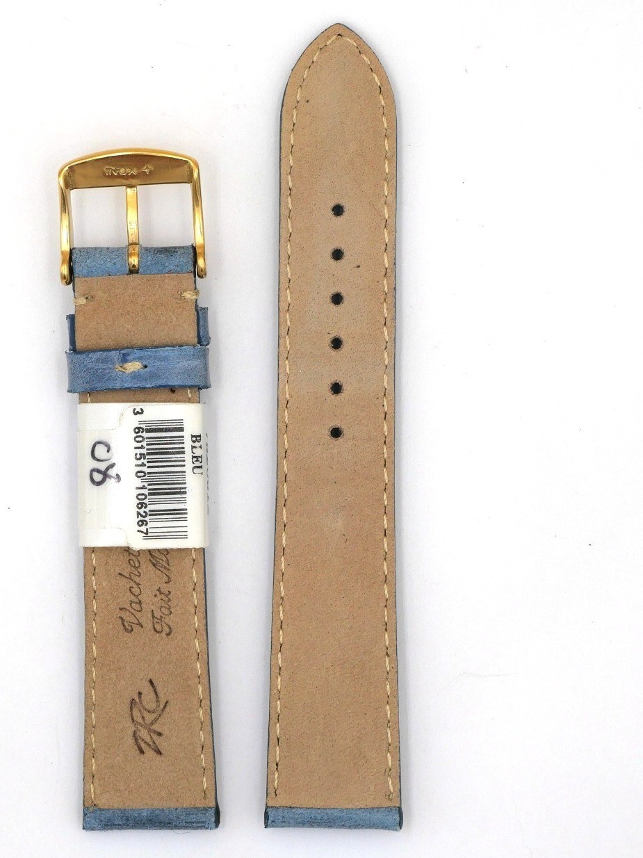 Bracelet de Montre en cuir vachette Bleu - 18 mm - ZRC – Image 2
