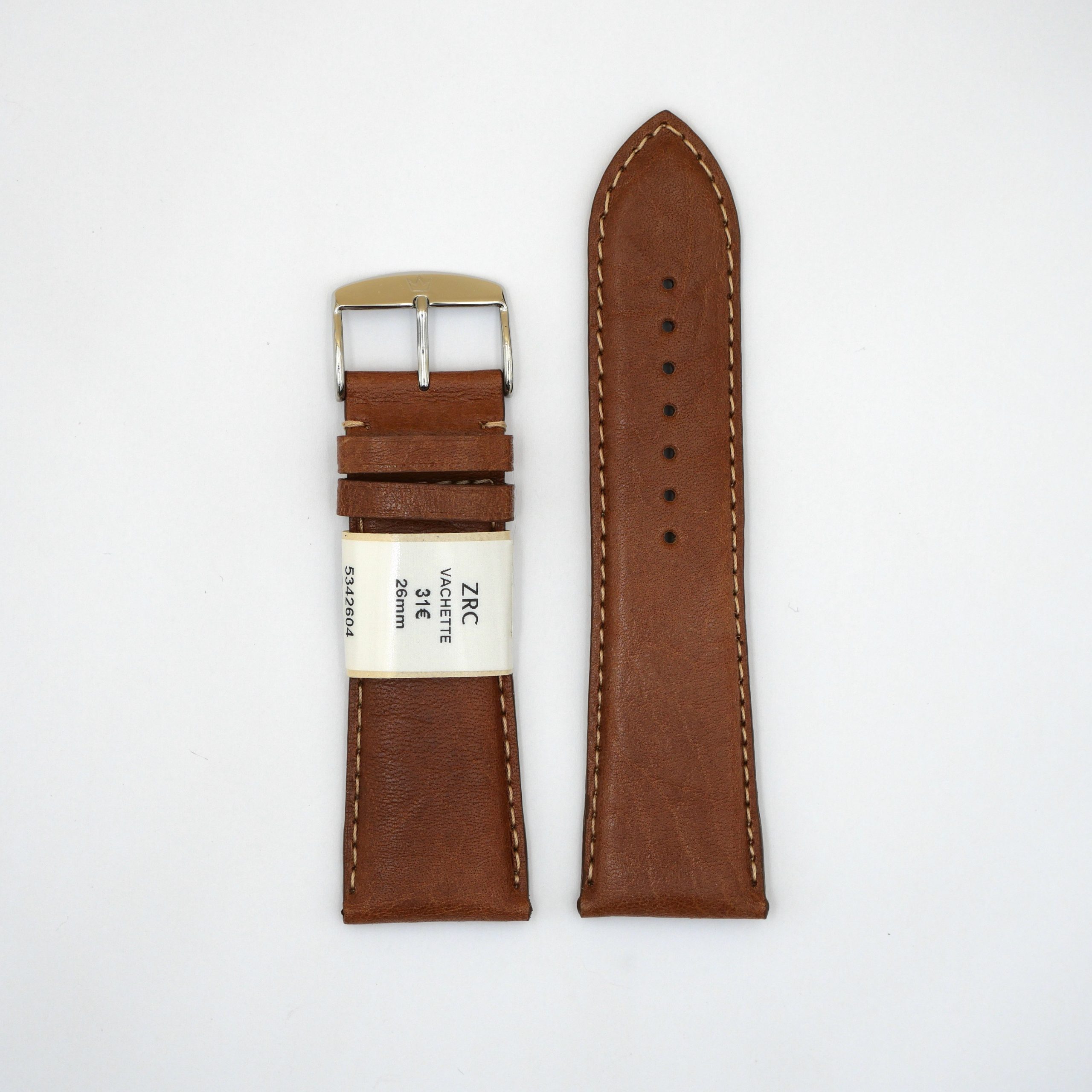 Bracelet de montre en cuir ZRC - 26 mm Marron clair