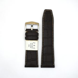 Bracelet de montre en cuir alligator ZRC - 24 mm Marron