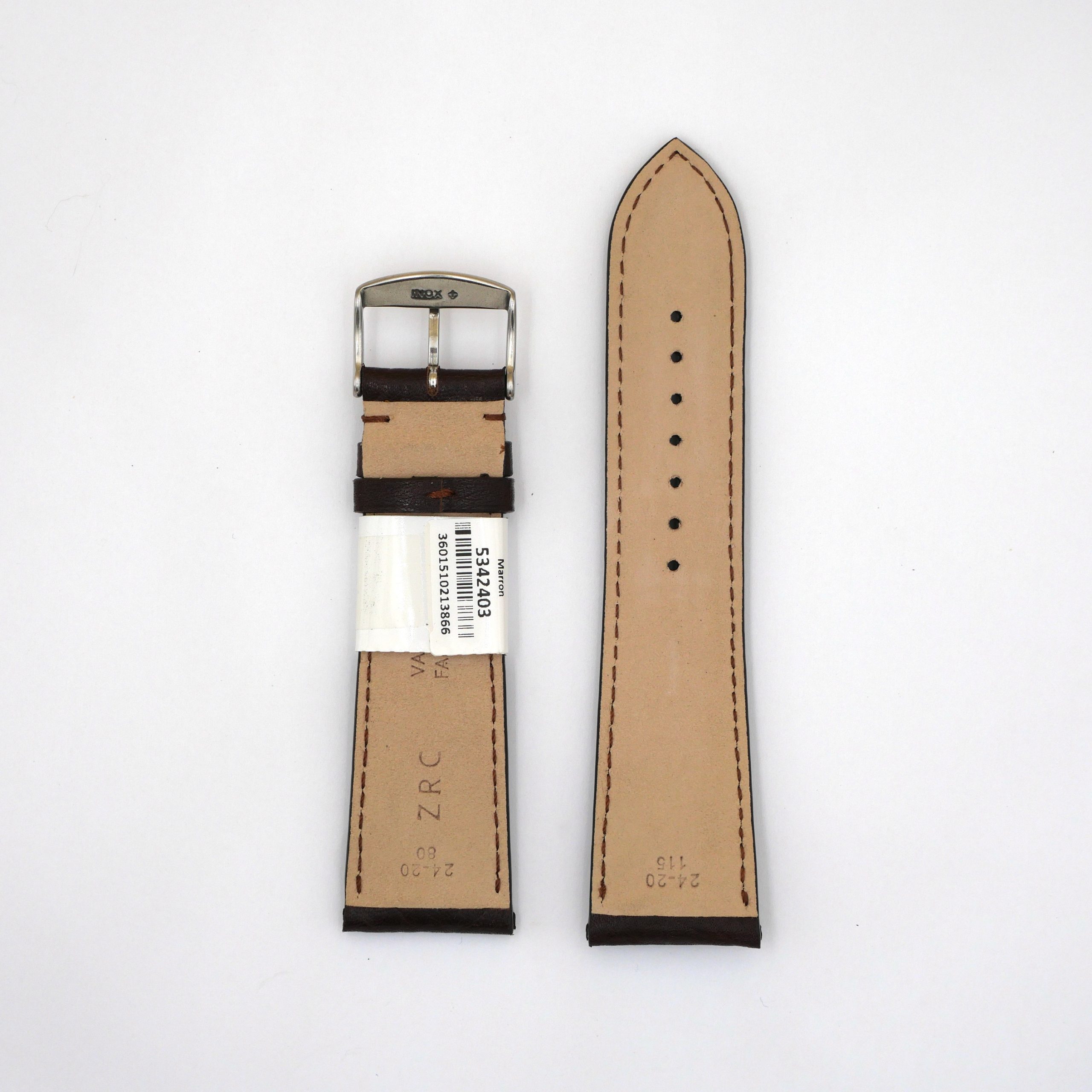 Bracelet de montre en cuir Texas ZRC - 24 mm Marron – Image 2