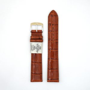Bracelet de montre en cuir alligator ZRC - 20 mm Gold long