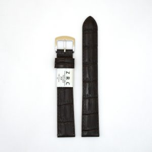 Bracelet de montre en cuir alligator ZRC - 18/16 mm Marron XL